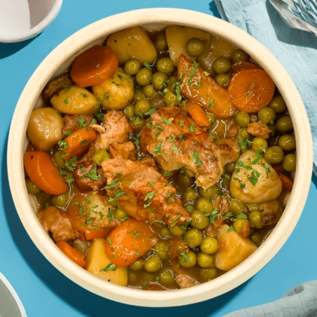 Dinde rôtie et ses petits légumes